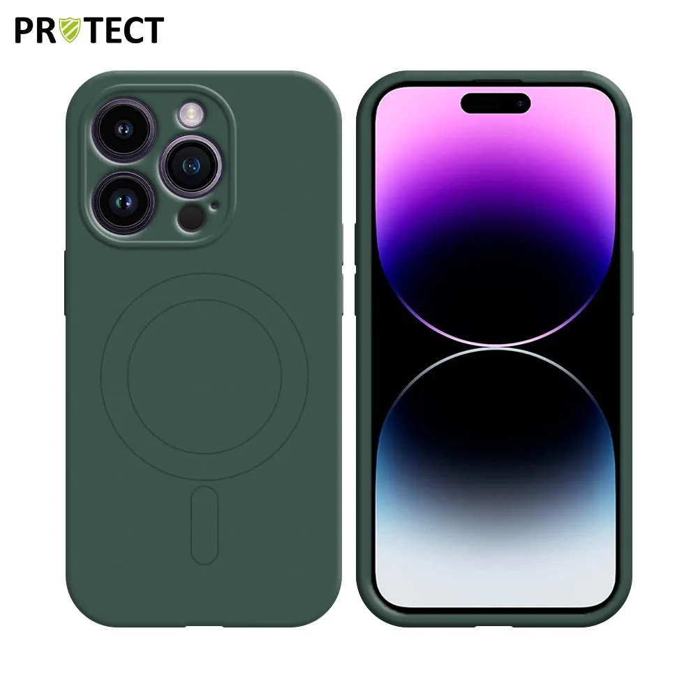 Coque de Protection IZ001 PROTECT pour Apple iPhone 14 Pro Max MagSafe Vert Foncé