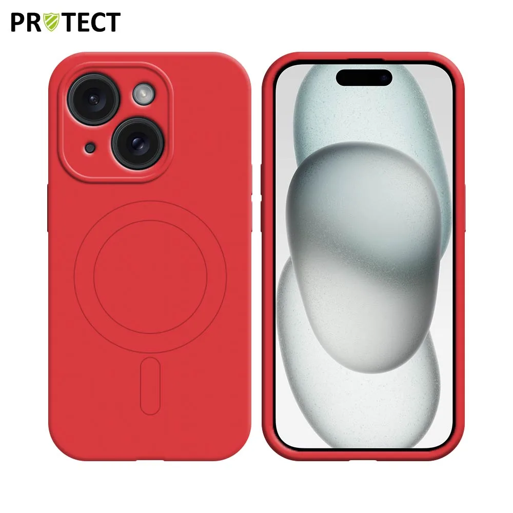 Coque de Protection IZ001 PROTECT pour Apple iPhone 15 Plus MagSafe Rouge