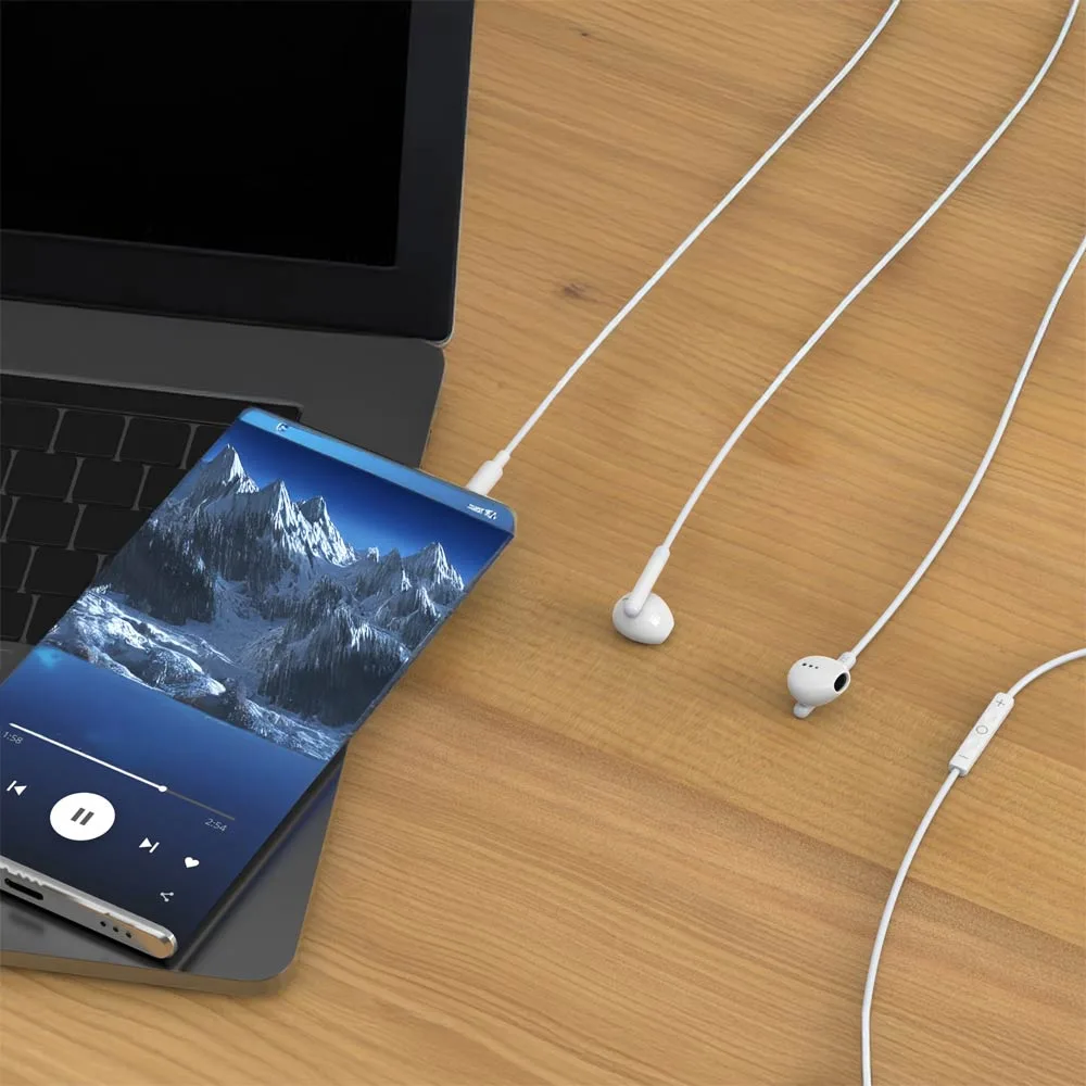 Écouteurs Filaires Jack 3.5mm CONNECT Blanc — vue 2