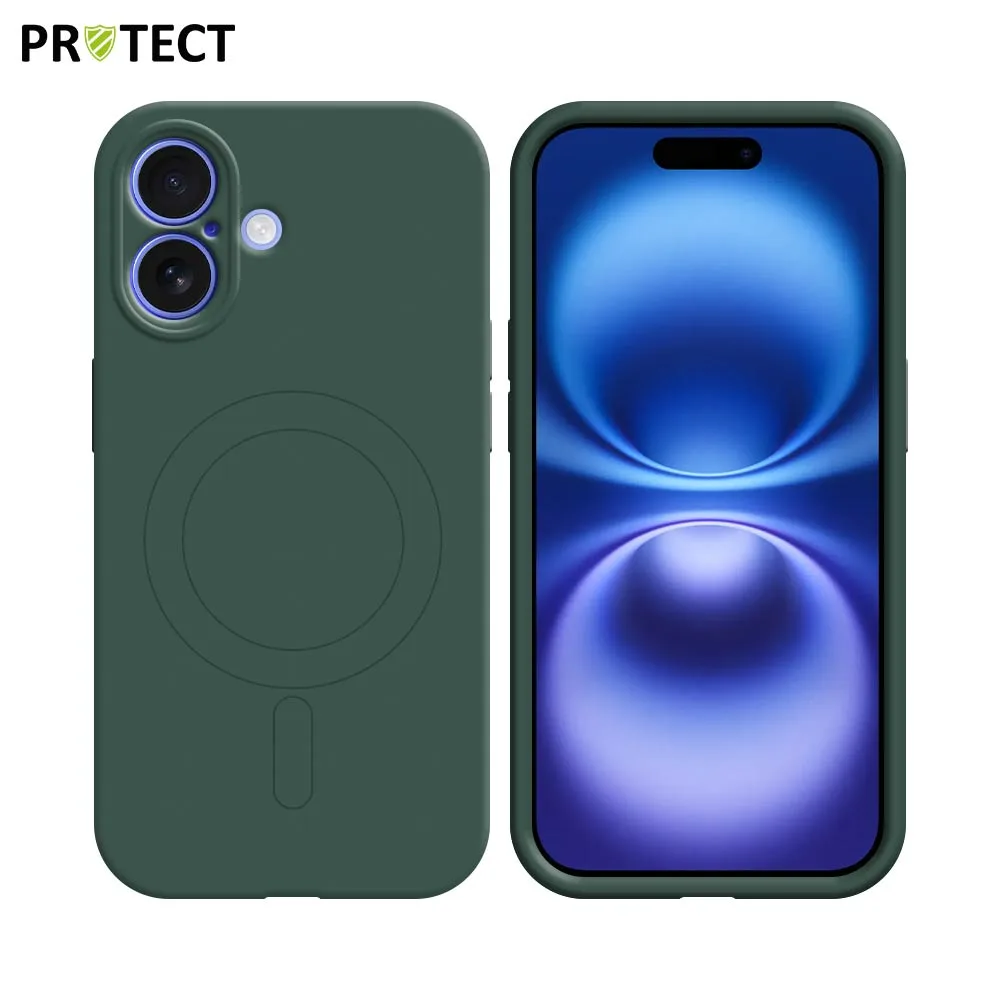 Coque de Protection IZ001 PROTECT pour Apple iPhone 16 Plus MagSafe Vert Foncé