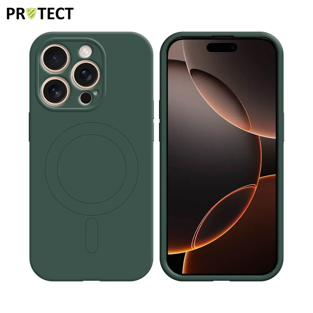 Coque de Protection IZ001 PROTECT pour Apple iPhone 16 Pro MagSafe Vert Foncé