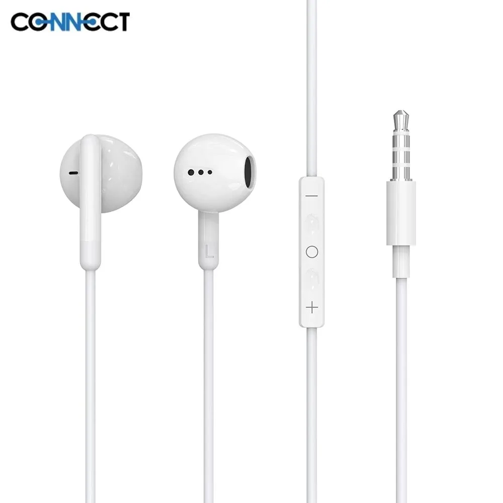 Écouteurs Filaires Jack 3.5mm CONNECT Bulk x10 Blanc