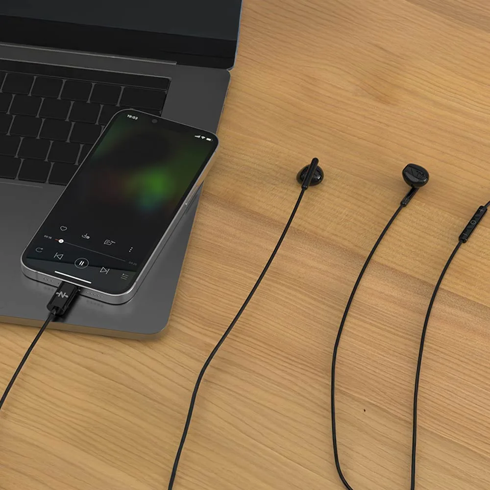 Écouteurs Filaires USB-C CONNECT Bulk x10 Noir — vue 2