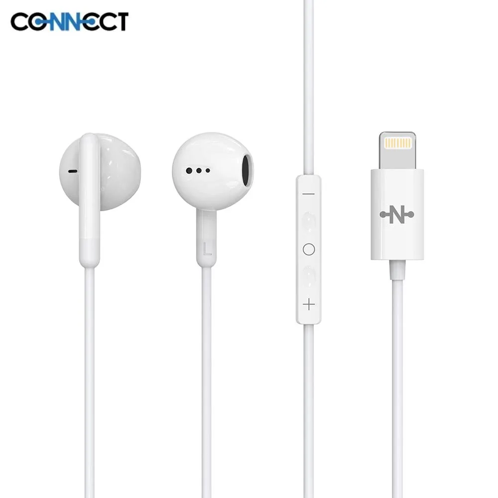 Écouteurs Filaires Lightning CONNECT Bulk x10 Blanc