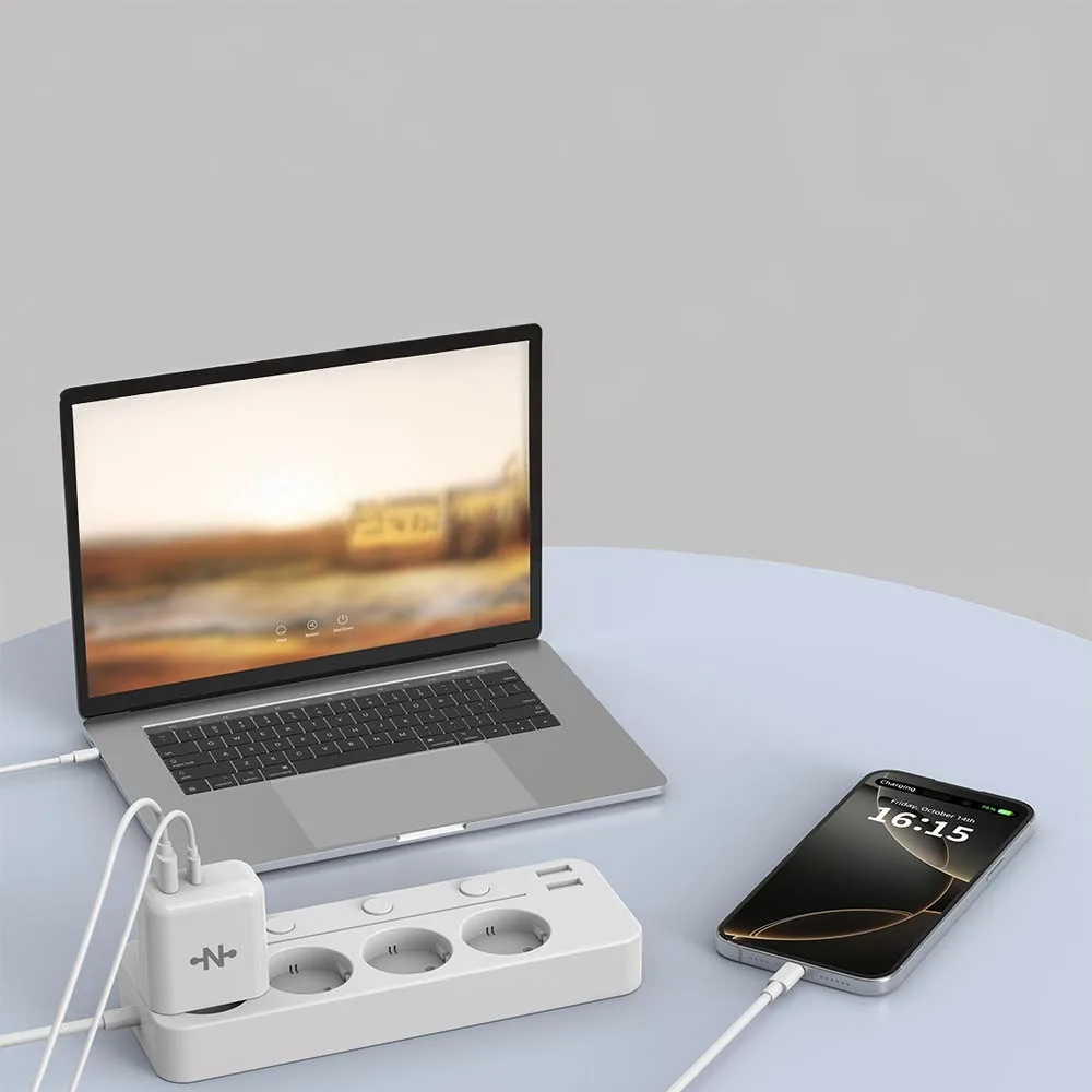 Chargeur Secteur GaN CONNECT (Type-C + USB) 45W Blanc — vue 2