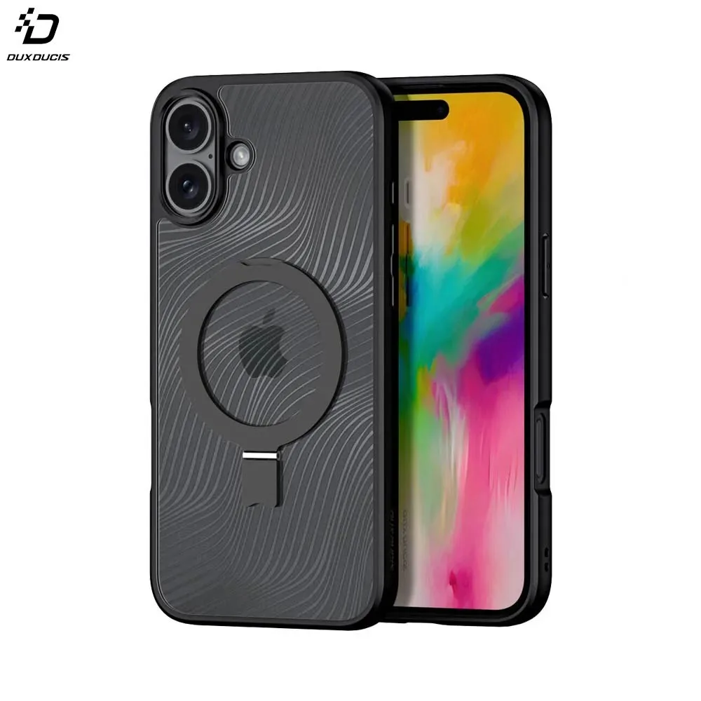 Coque de Protection Aimo Dux Ducis pour Apple iPhone 16 (with Magnetic Stand) MagSafe Noir