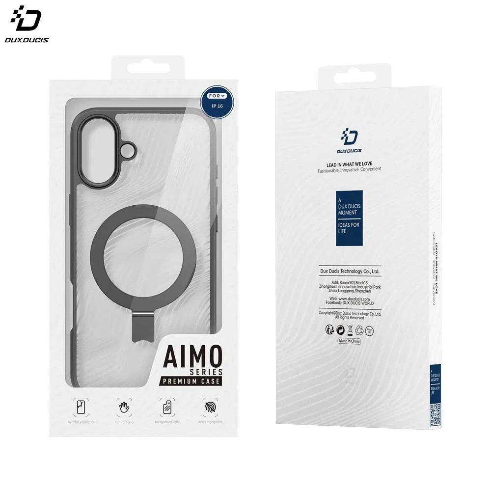 Coque de Protection Aimo Dux Ducis pour Apple iPhone 16 (with Magnetic Stand) MagSafe Noir