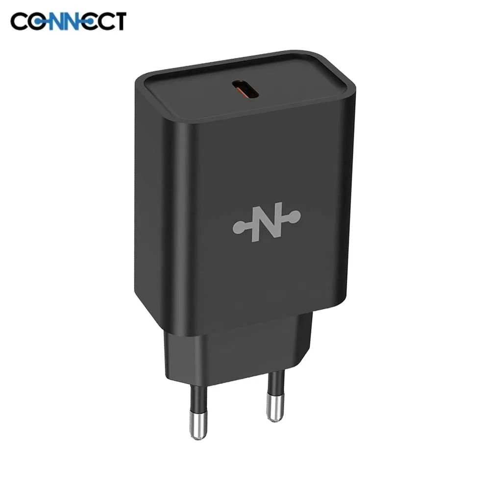 Chargeur Secteur USB-C CONNECT 25W Noir — vue 3