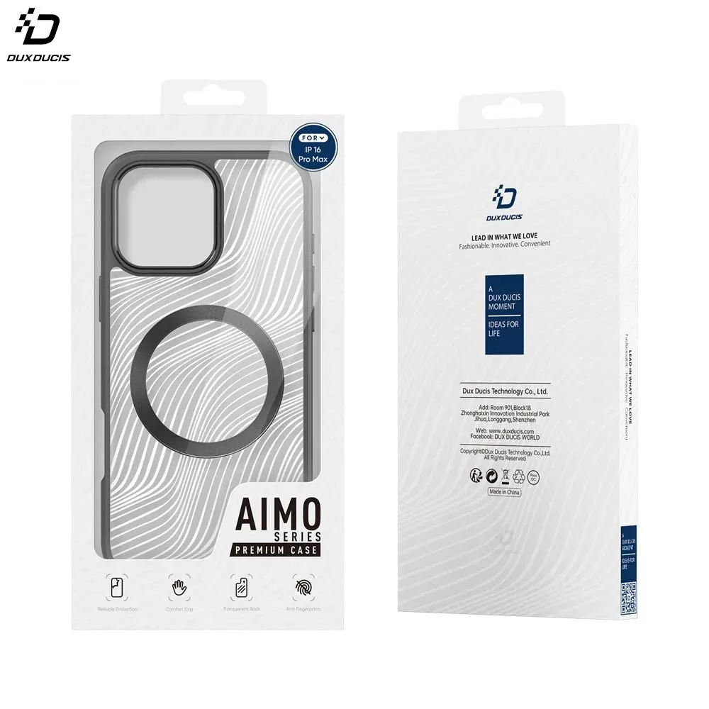 Coque de Protection Aimo Mag Dux Ducis pour Apple iPhone 16 Pro Max Gffsghuuvgg Kjgtdgjj Noir