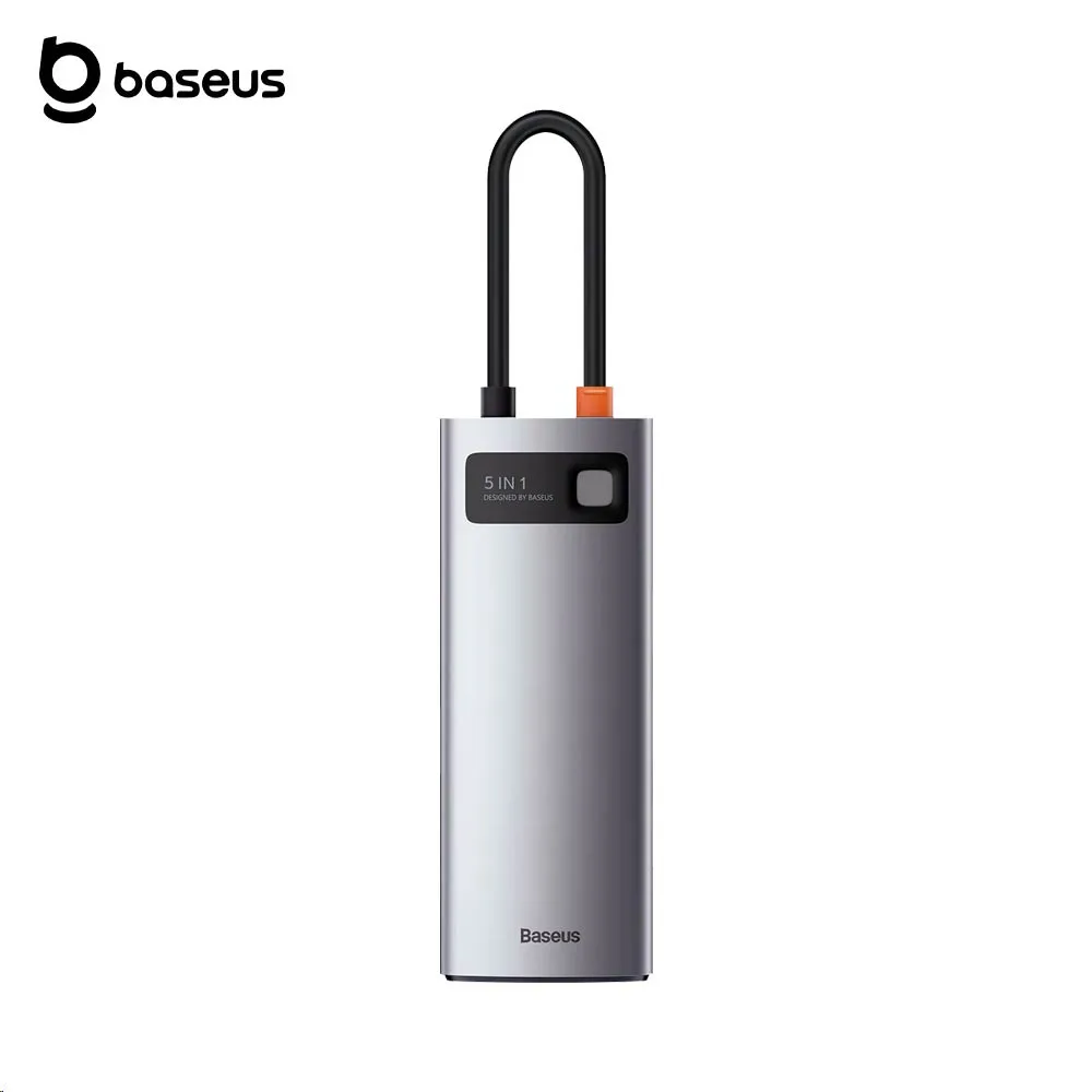 Hub Baseus 5 en 1 Type-C Argent