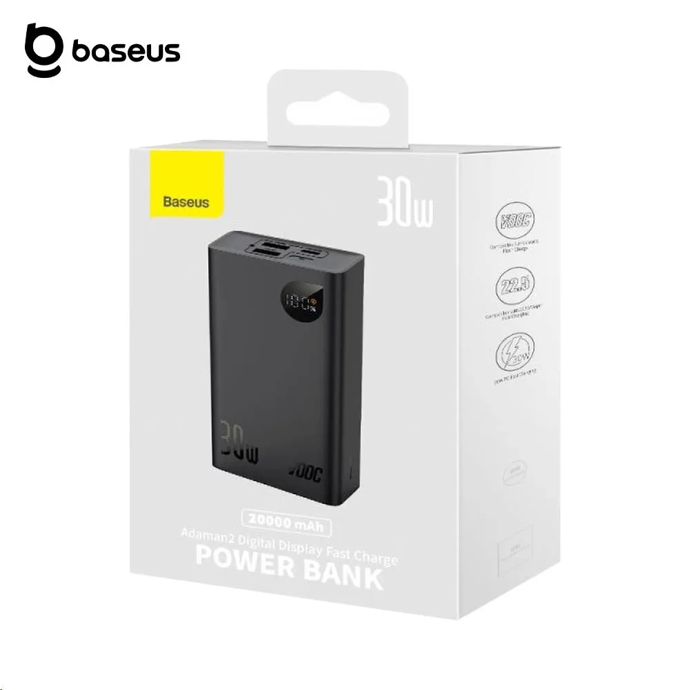 Batterie Externe Power Bank Baseus 20000mAh 30W Noir — vue 3