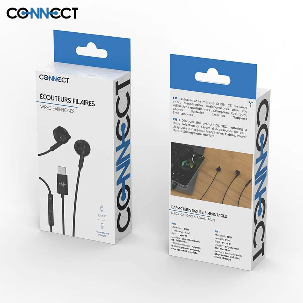 Écouteurs Filaires USB-C CONNECT Noir — vue 3