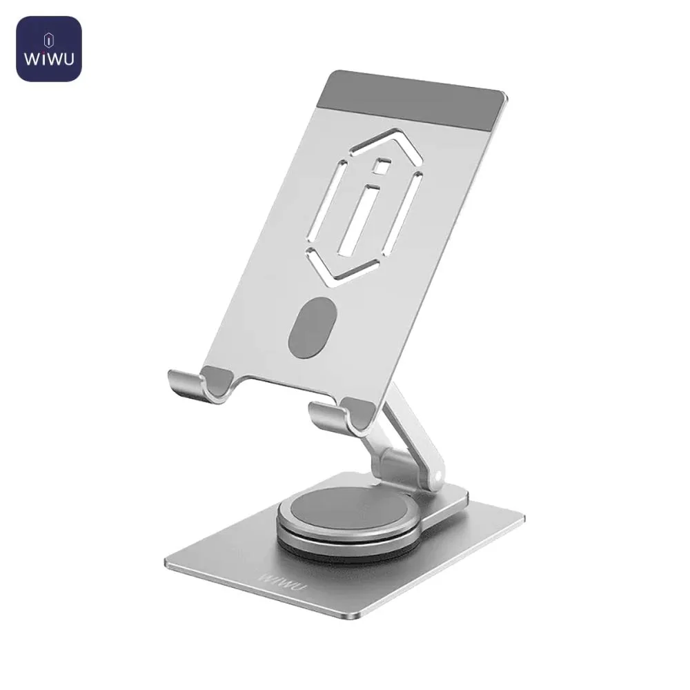 Support pour Smartphone et Tablette Wiwu ZM107 Pliable avec Rotation 360° Argent — vue 2