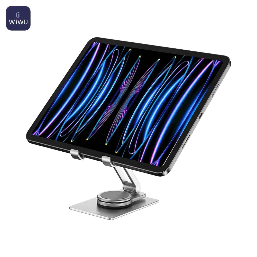 Support pour Smartphone et Tablette Wiwu ZM107 Pliable avec Rotation 360° Argent