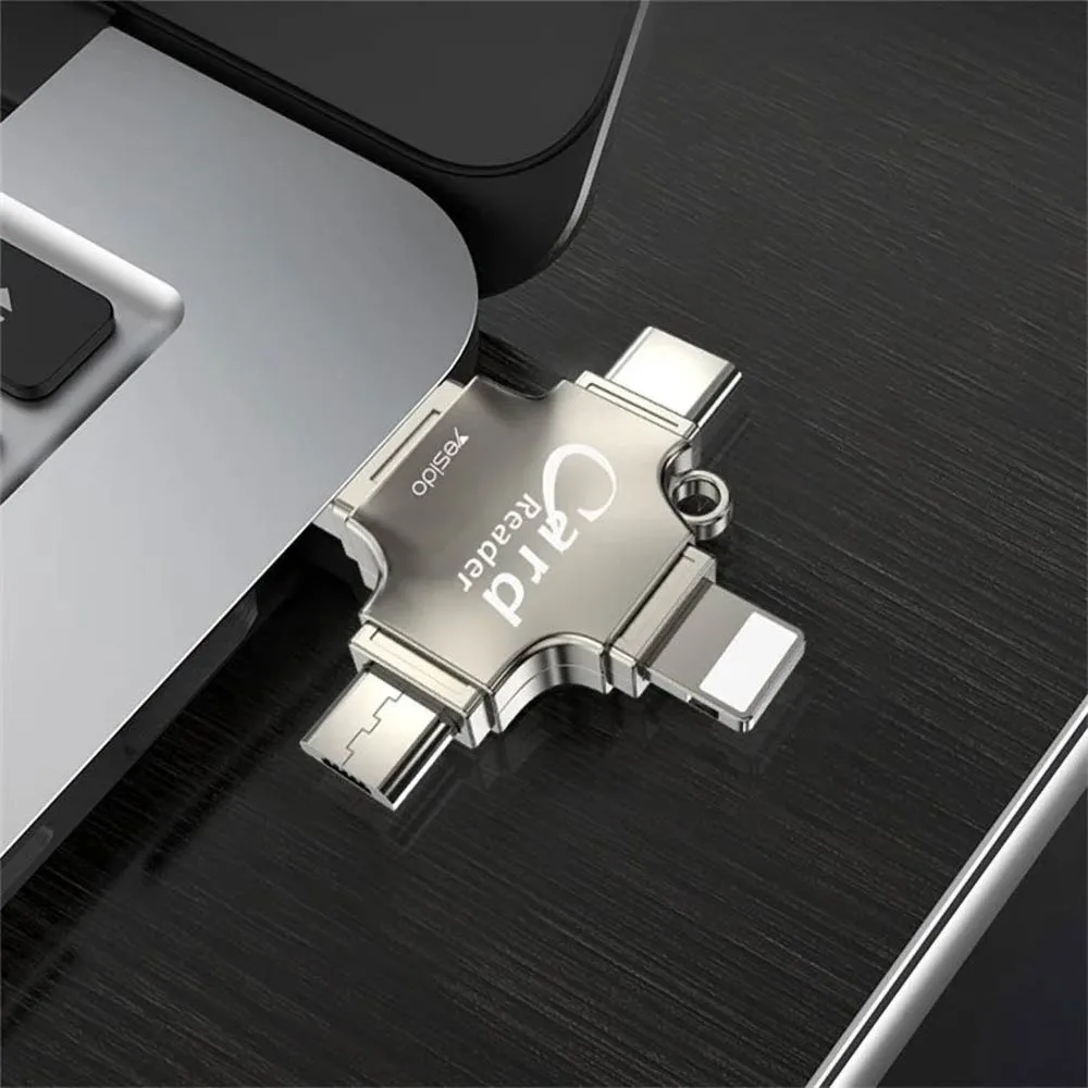 Lecteur de Carte Yesido GS13 Micro SD TF 3 en 1 Argent — vue 2