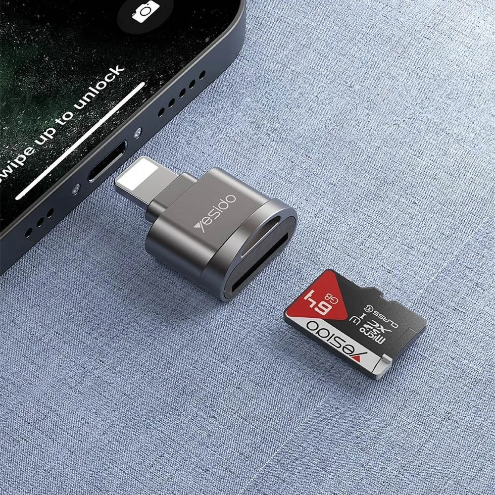 Lecteur de Carte Yesido GS18 Lightning Noir — vue 3