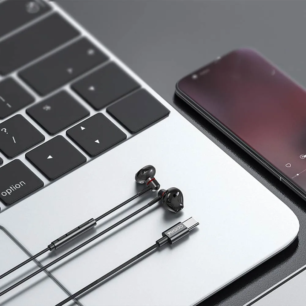 Écouteurs Filaires USB-C Yesido YH49 Noir — vue 2