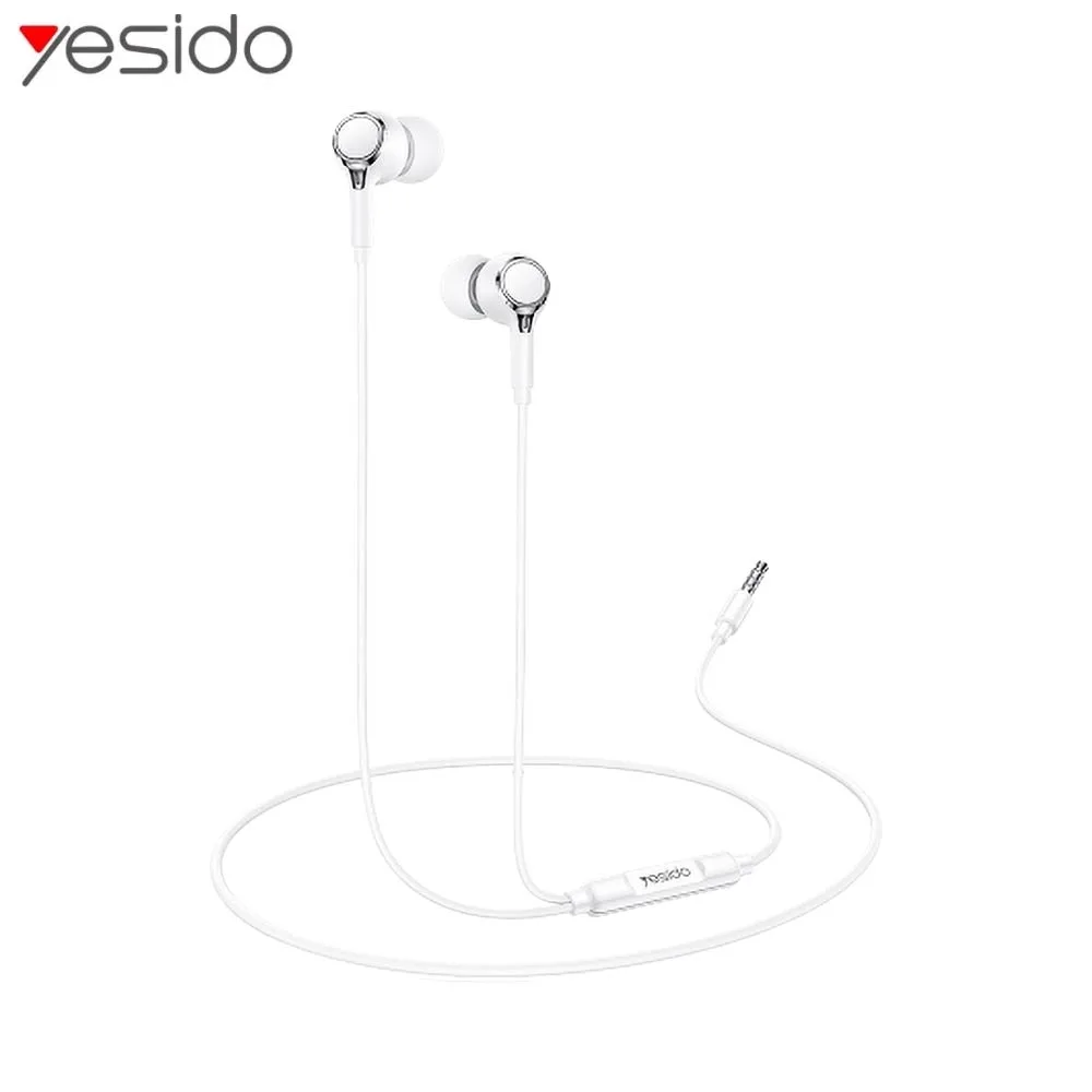Écouteurs Filaires Jack 3.5mm Yesido YH53 Blanc