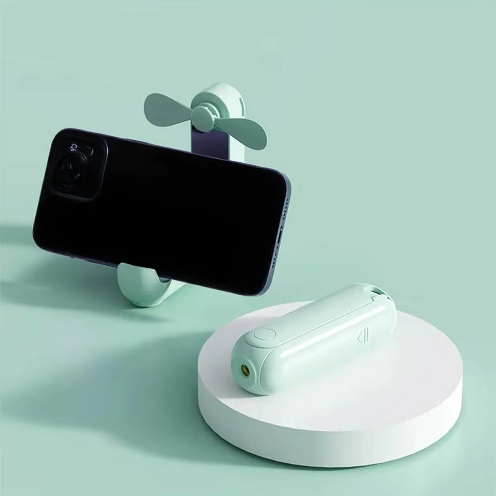 Batterie Externe Power Bank avec Mini Ventilateur et Support 2400mAh Vert