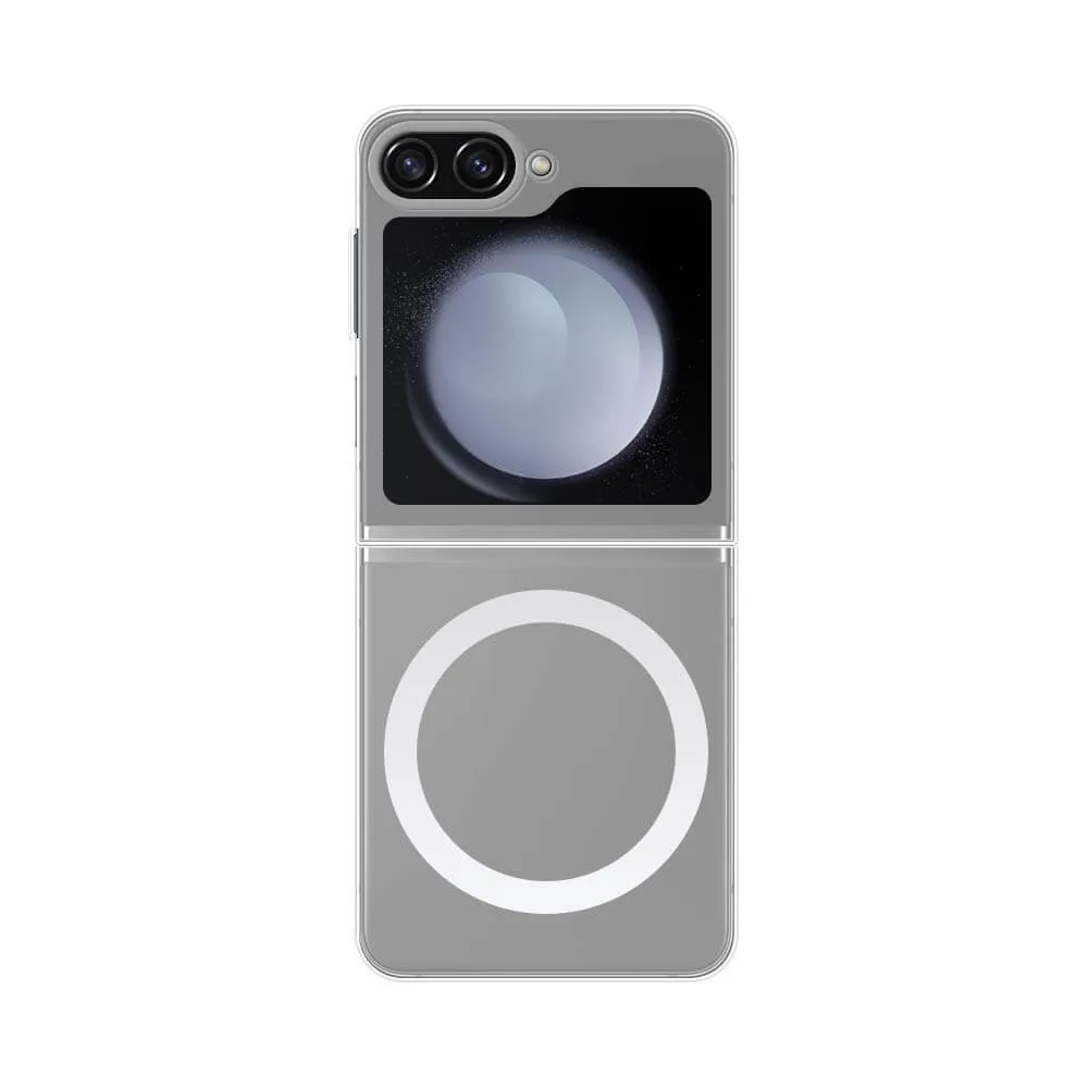 Coque Silicone MagSafe Compatible pour Samsung Galaxy Z Flip 5 5G F731 Transparent