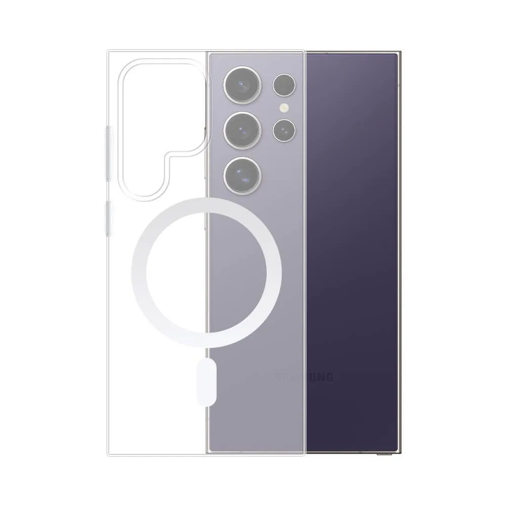 Coque Silicone MagSafe Compatible pour Samsung Galaxy S24 Ultra 5G S928 Transparent — vue 2