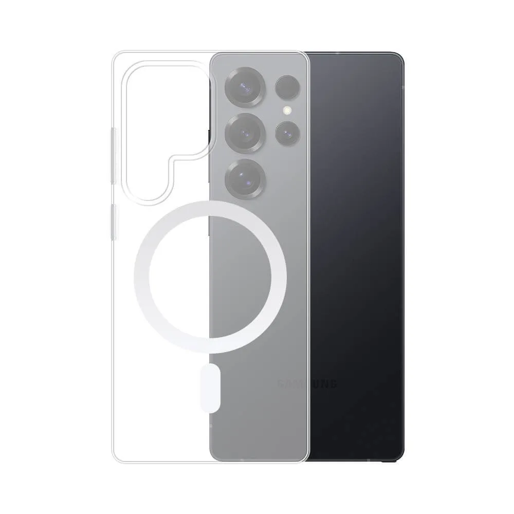 Coque Silicone MagSafe Compatible pour Samsung Galaxy S25 Ultra S938 Transparent