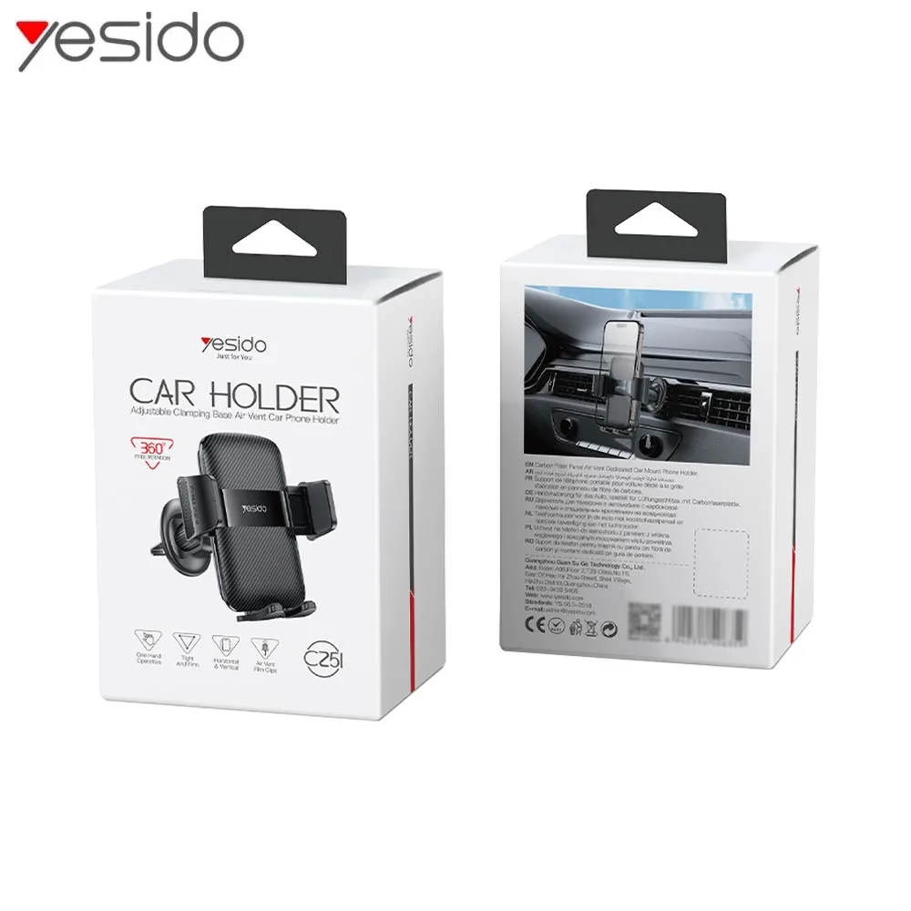 Support Smartphone pour Voiture Yesido C251 Noir — vue 3