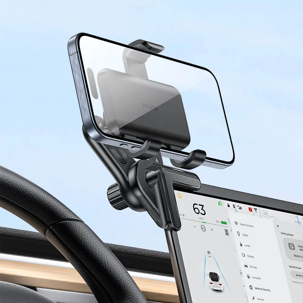 Support Smartphone pour Voiture Yesido C250 Fixation sur Angle d'Écran Noir — vue 2