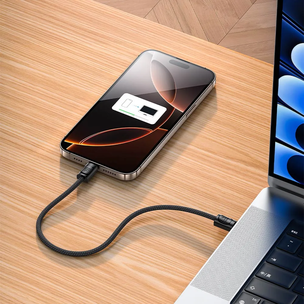 Câble Data USB-C vers USB-C Yesido CA177 Porte Clé Charge Rapide 60W Noir — vue 2