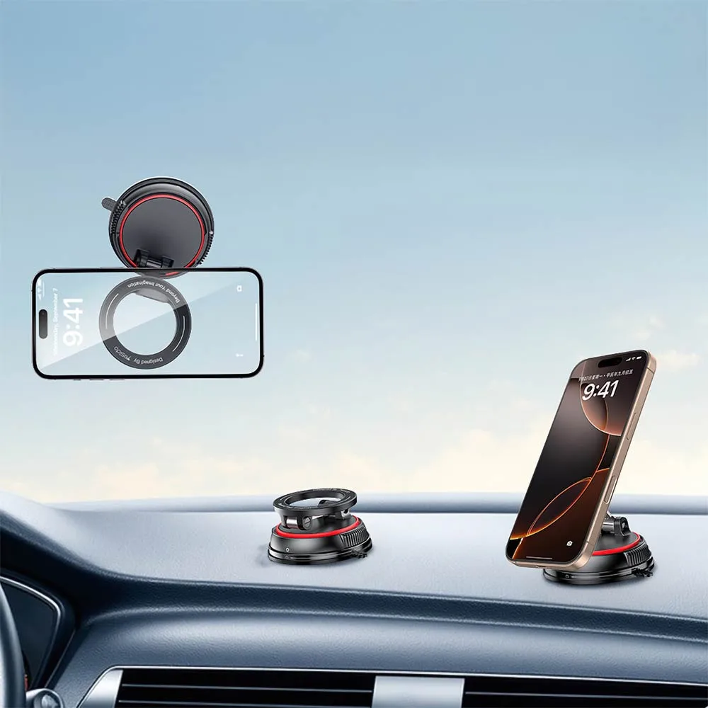 Support Smartphone Magnétique pour Voiture Yesido C219 Fixation par Ventouse Noir — vue 2