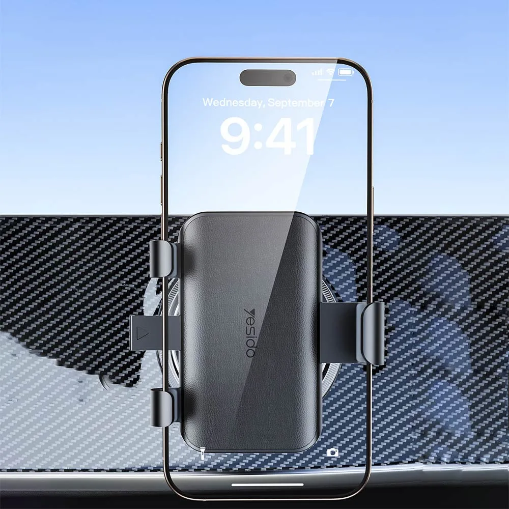 Support Smartphone pour Voiture Yesido C240 pour Grille d'Aération Mercedes Noir — vue 2