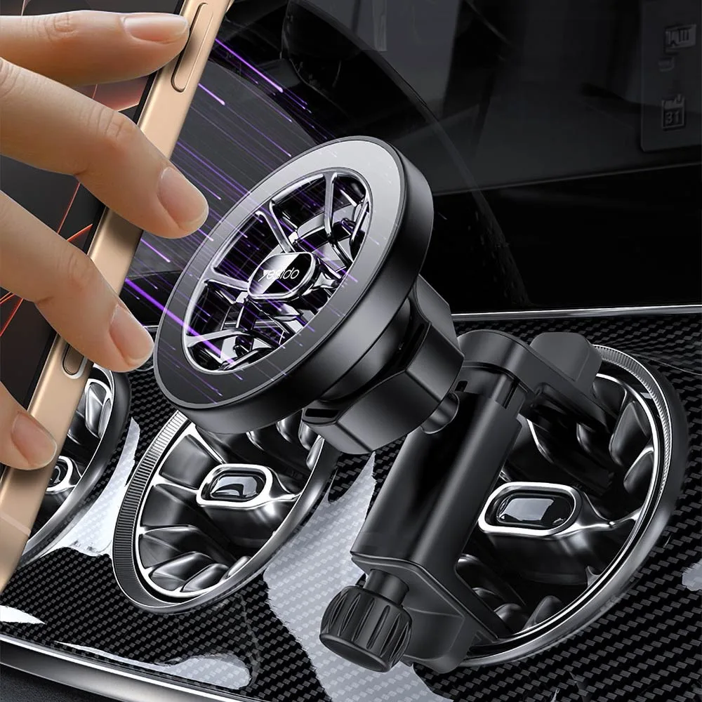 Support Smartphone Magnétique pour Voiture Yesido C221 pour Grille d'Aération Mercedes Noir — vue 2