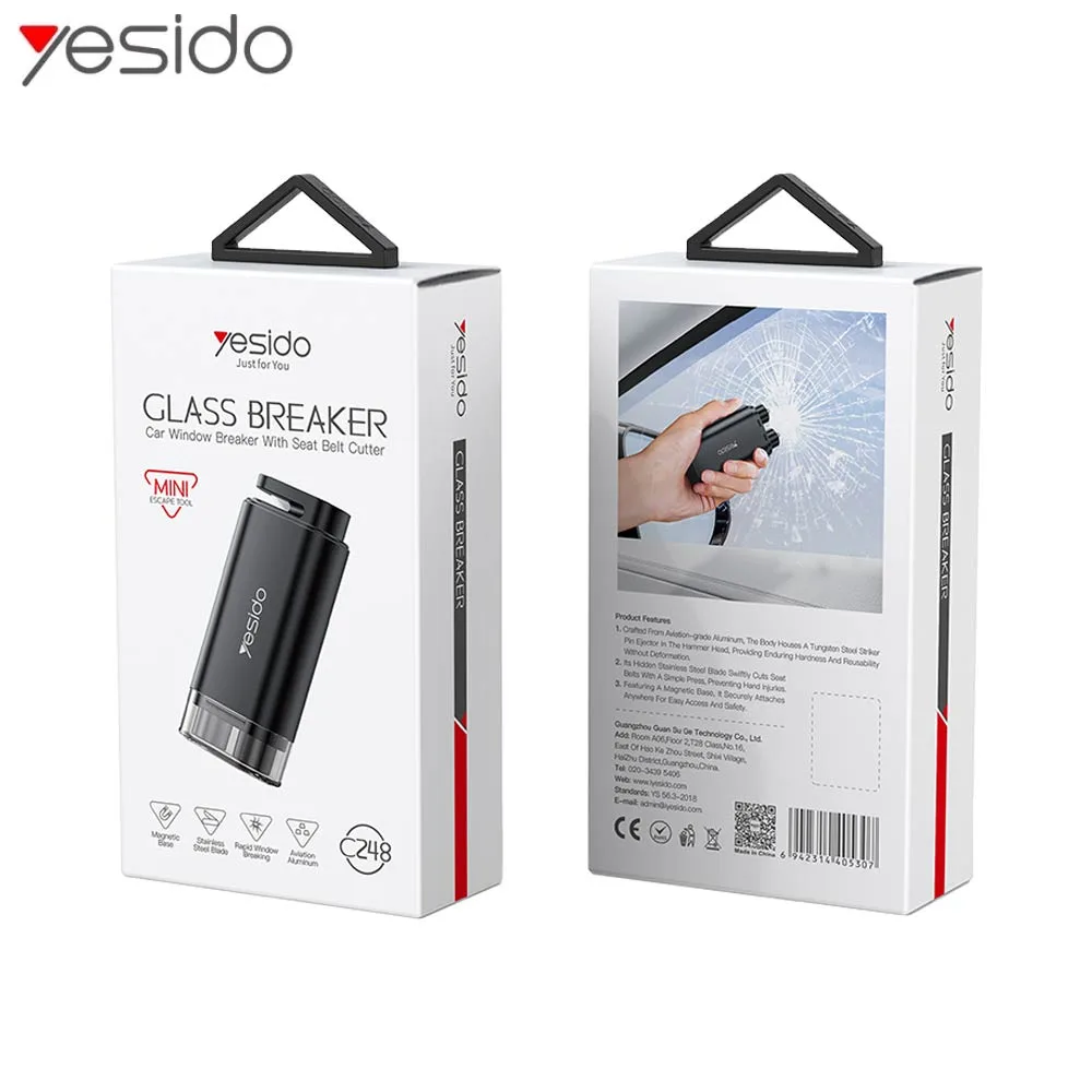 Brise-Vitre Coupe-Ceinture de Sécurité pour Voiture Yesido C248 Noir — vue 2
