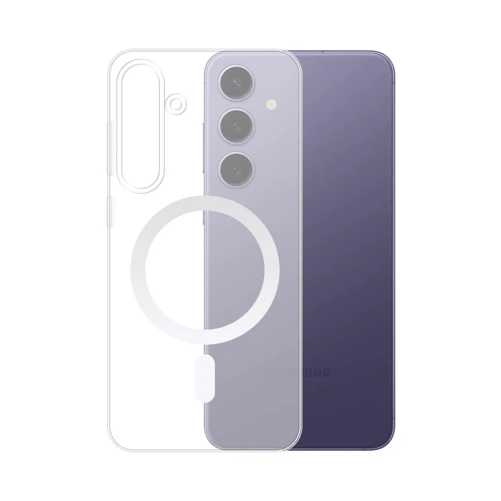 Coque Silicone MagSafe Compatible pour Samsung Galaxy S24 5G S921 Transparent