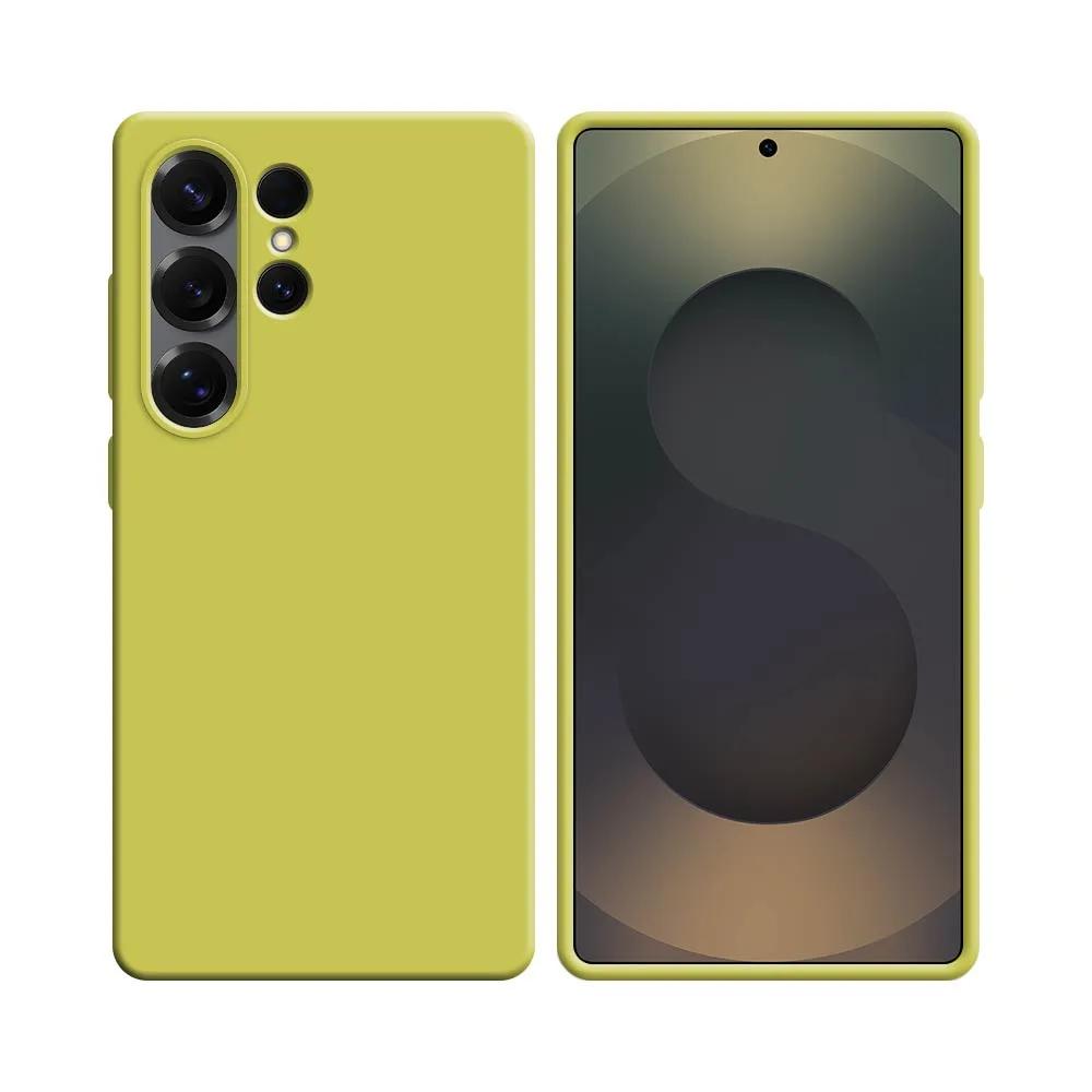 Coque Silicone Compatible pour Samsung Galaxy S25 Ultra S938 Jaune