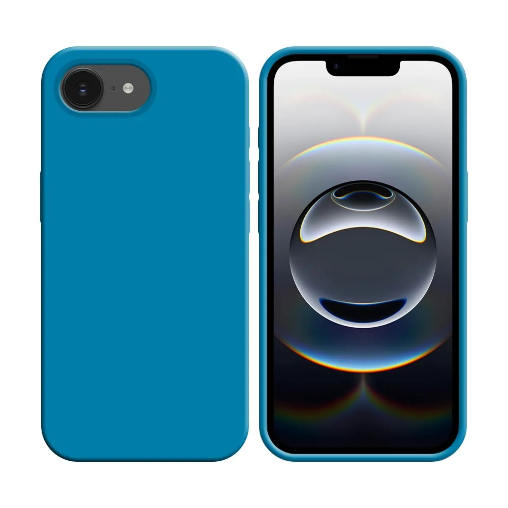 Coque Silicone Compatible pour Apple iPhone 16e (#16) Bleu Ciel