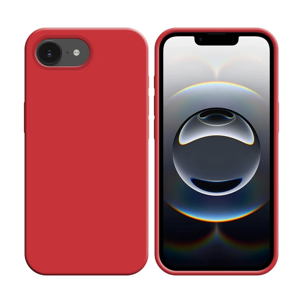 Coque Silicone Compatible pour Apple iPhone 16e (#14) Rouge