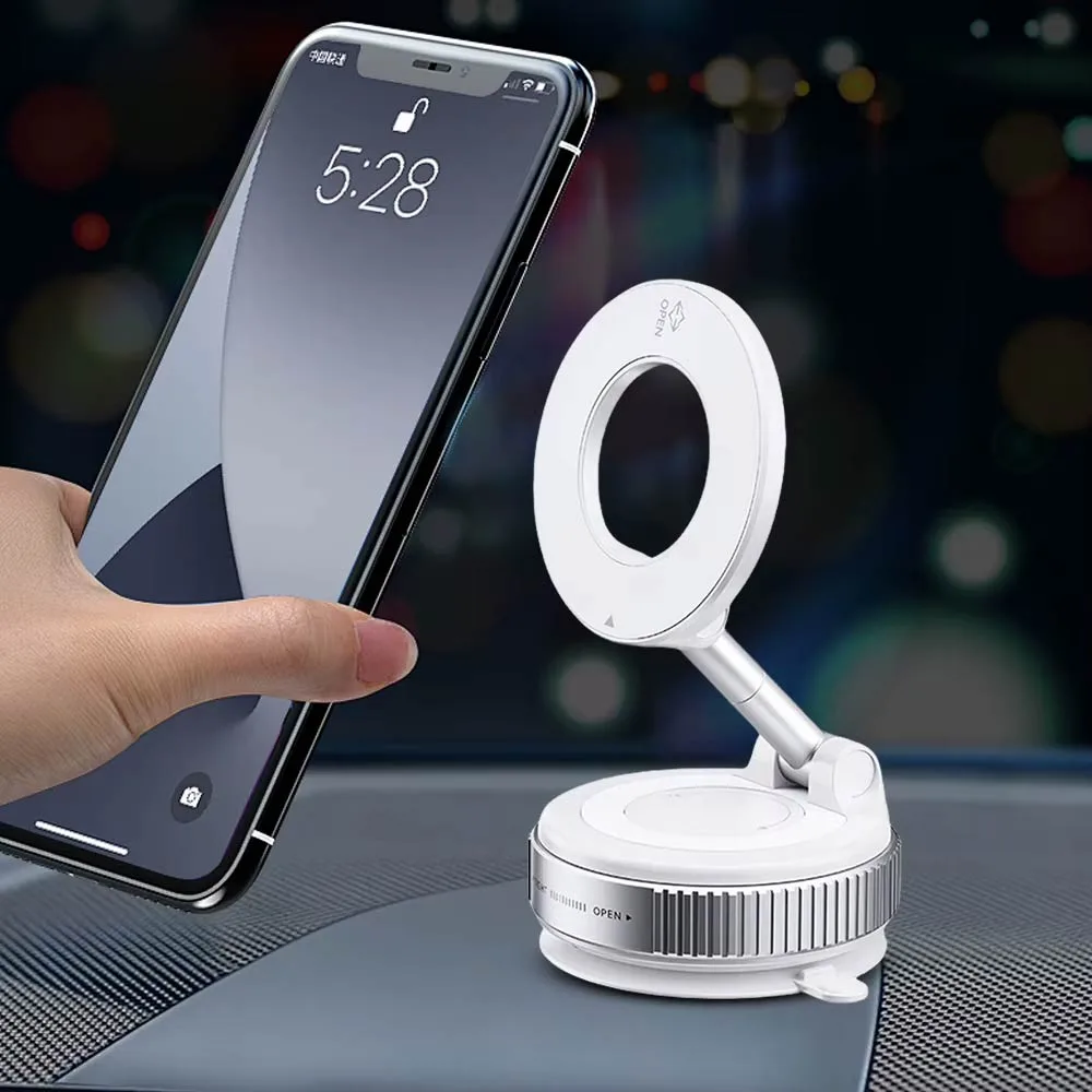 Support pour Smartphone Magnétique avec Fixation Ventouse Blanc — vue 2