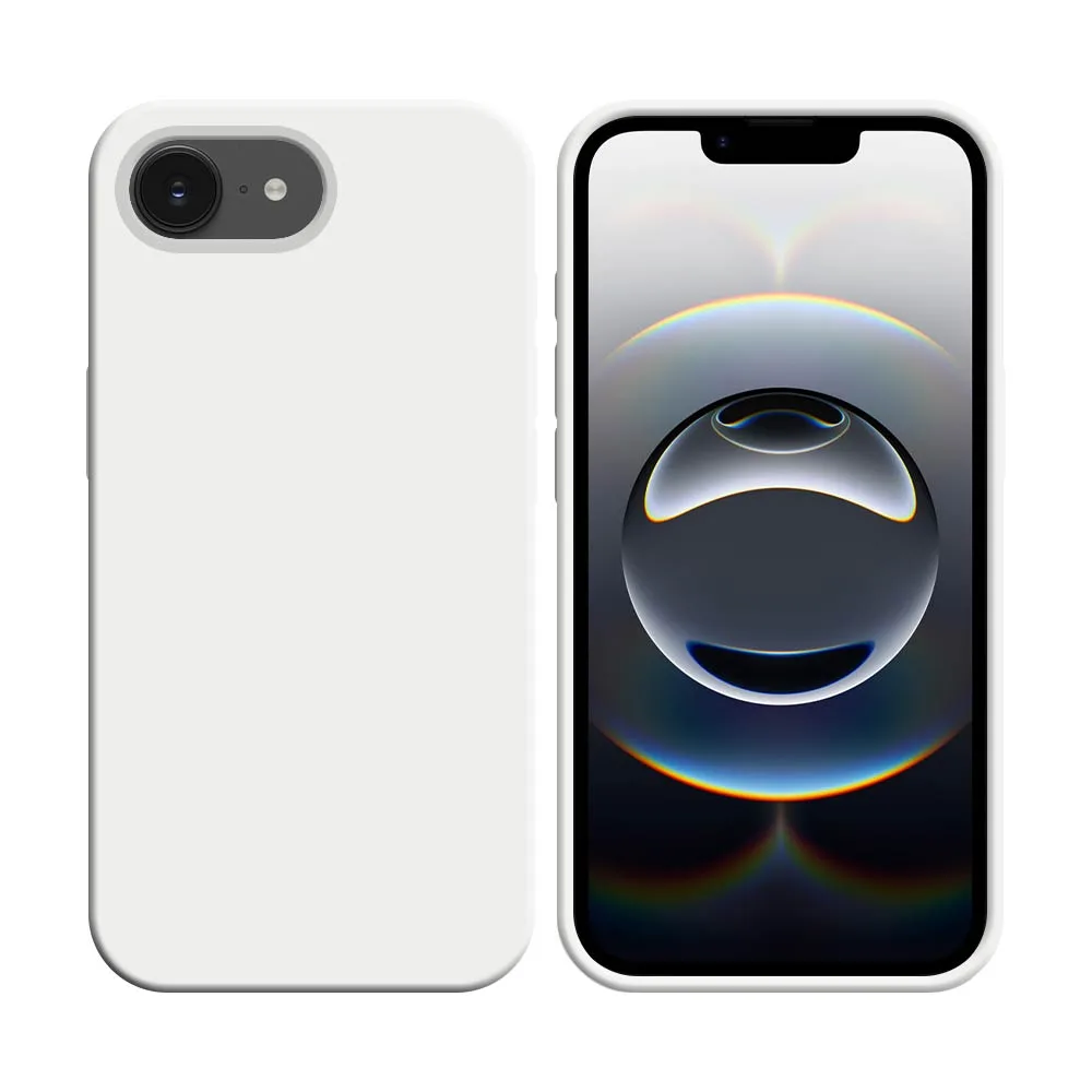 Coque Silicone Compatible pour Apple iPhone 16e (#9) Blanc — vue 2