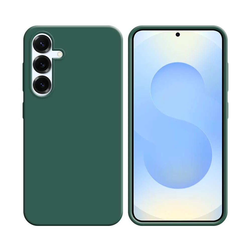 Coque Silicone Compatible pour Samsung Galaxy S25 Plus S936 Vert Foncé — vue 2