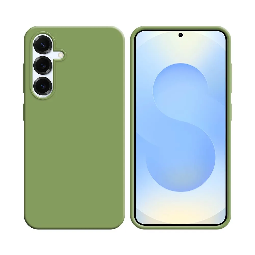 Coque Silicone Compatible pour Samsung Galaxy S25 S931 Vert