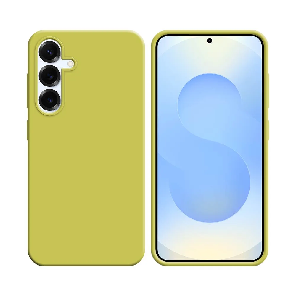 Coque Silicone Compatible pour Samsung Galaxy S25 S931 Jaune