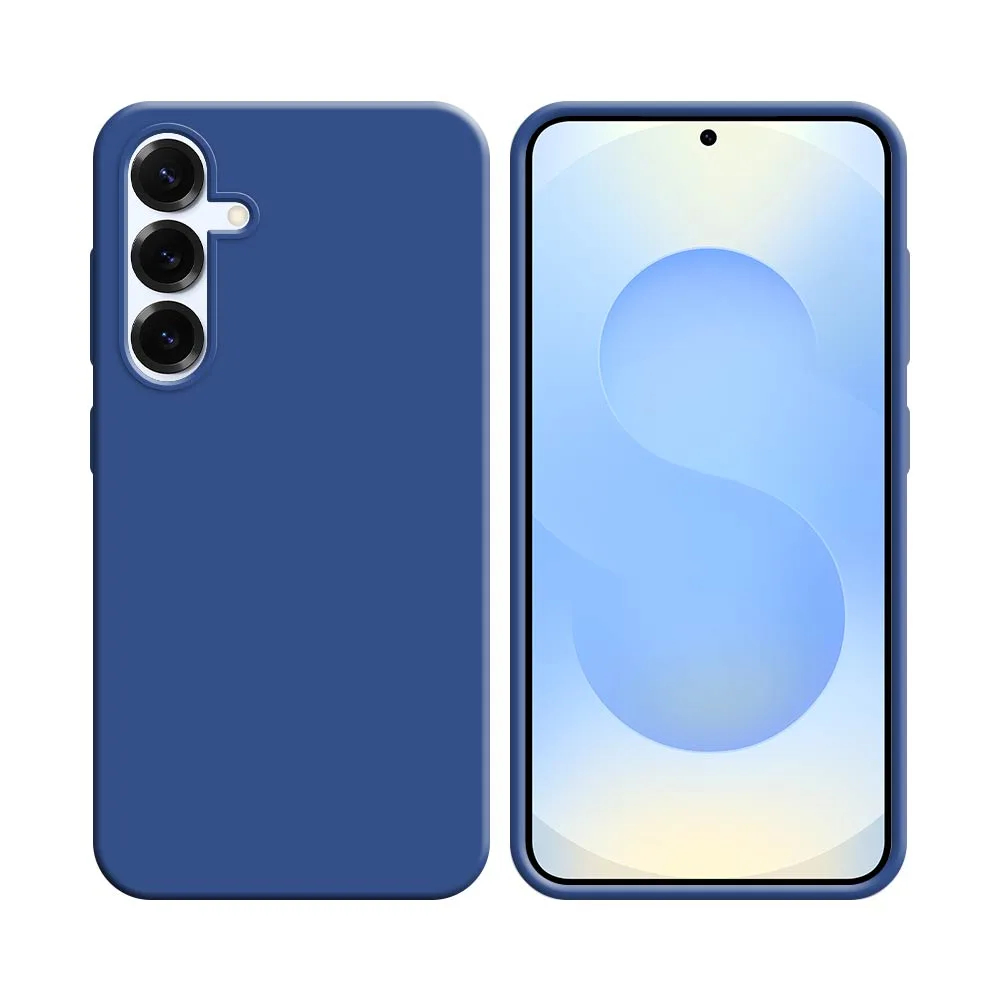 Coque Silicone Compatible pour Samsung Galaxy S25 S931 Bleu Marine