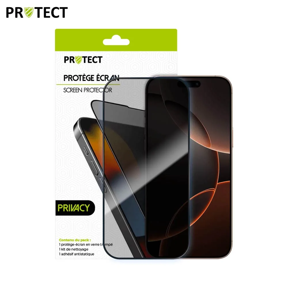 Verre Trempé PRIVACY PROTECT pour Apple iPhone 16 Pro Max Transparent