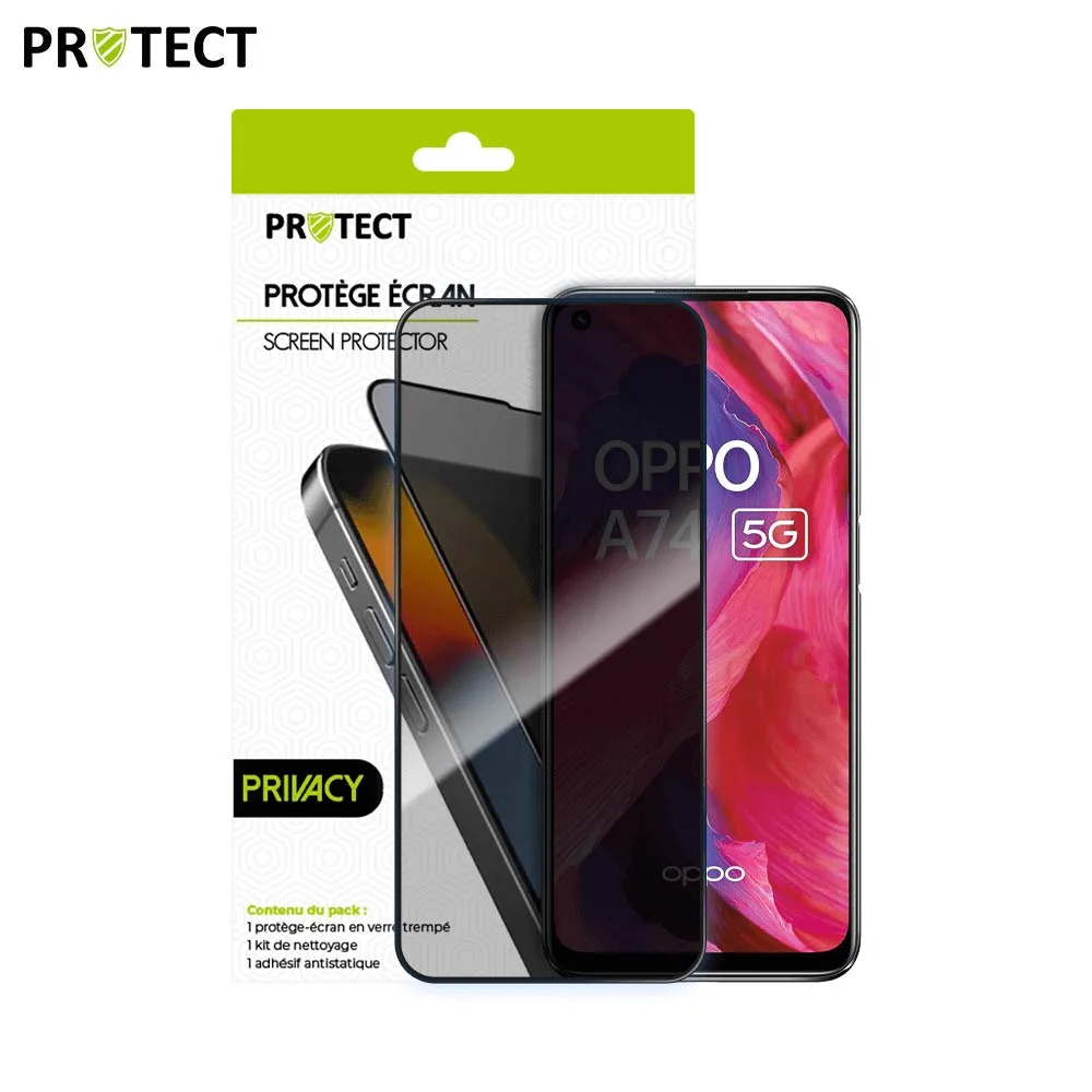 Verre Trempé PRIVACY PROTECT pour OPPO A74 5G Transparent — vue 2