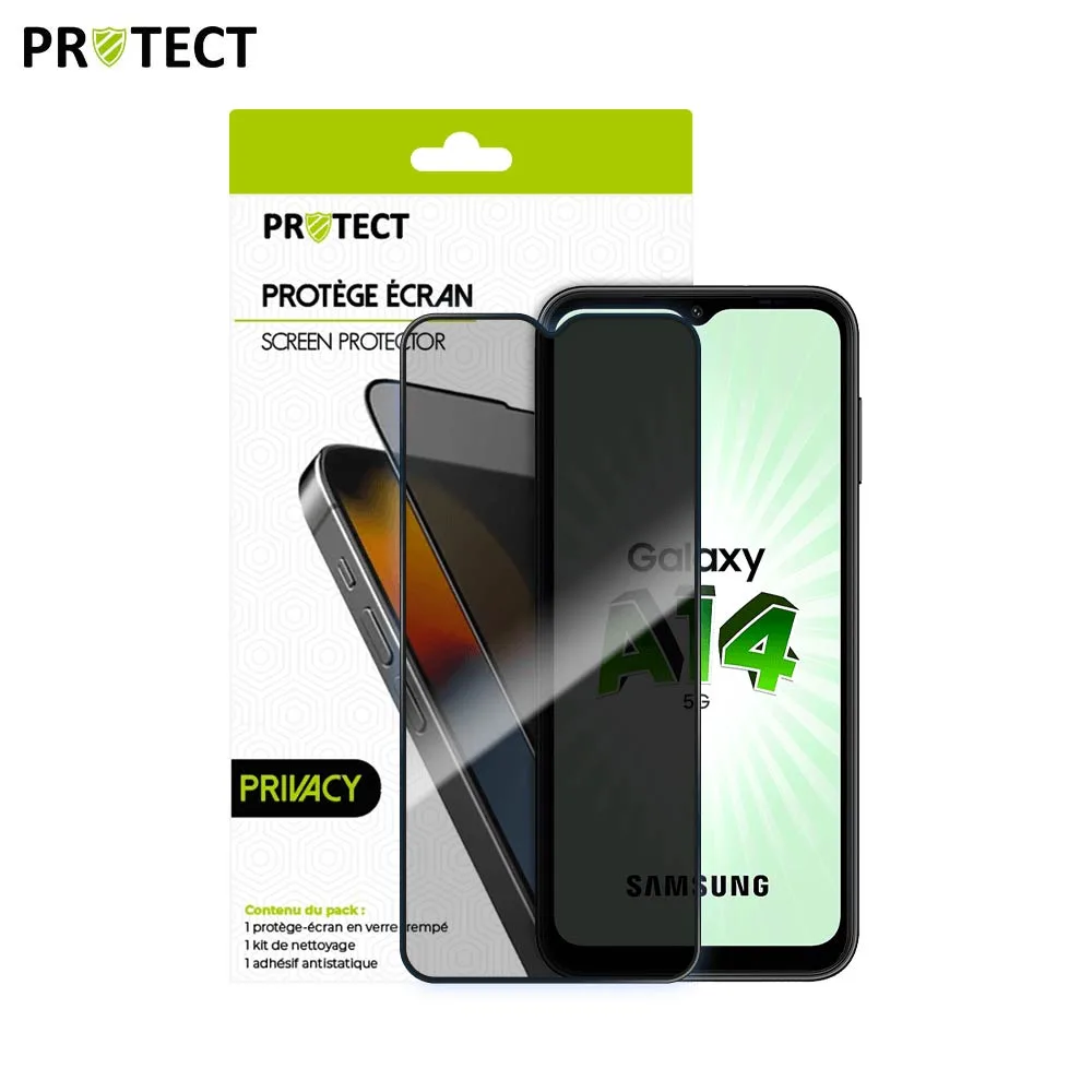Verre Trempé PRIVACY PROTECT pour Samsung Galaxy A14 5G A146P & A14 4G A145 Transparent — vue 2