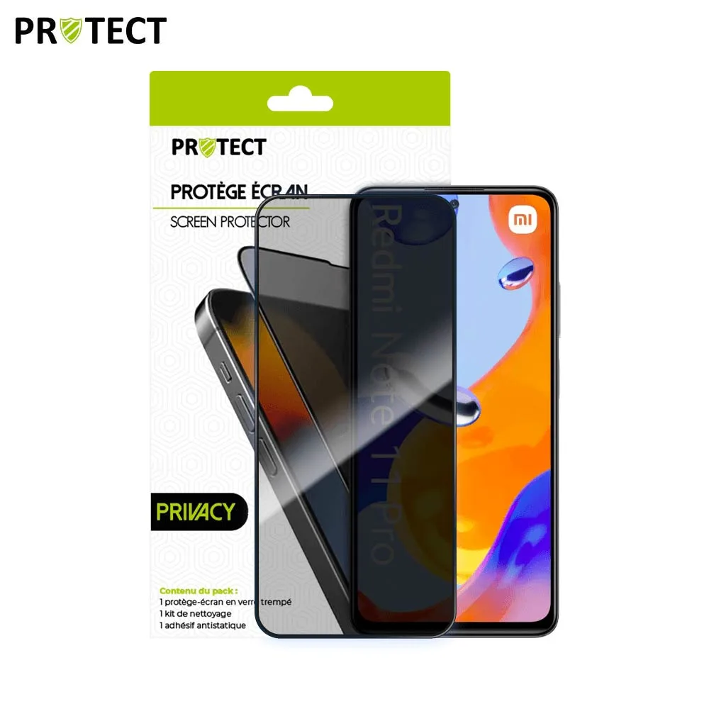 Verre Trempé PRIVACY PROTECT pour Xiaomi Redmi Note 11 Pro 4G & 11 Pro 5G Transparent — vue 2