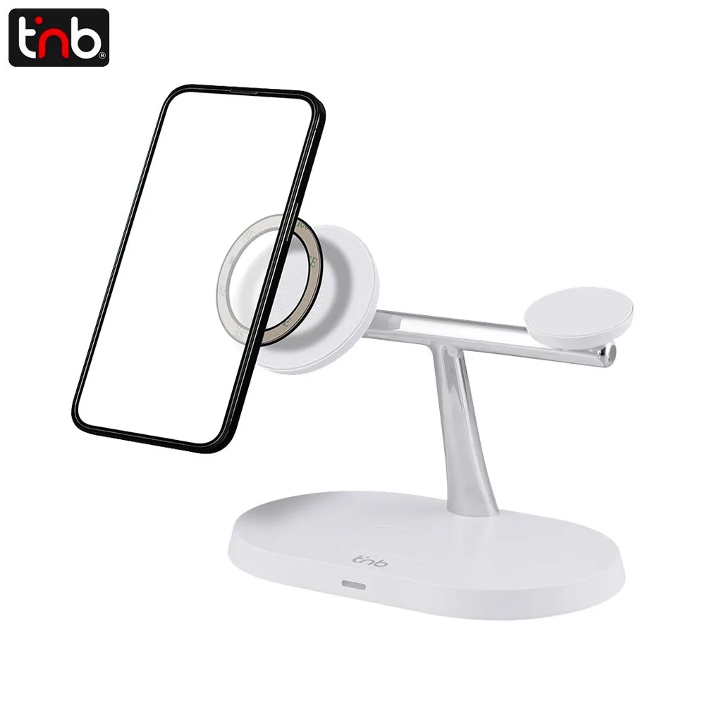 Station de Charge sans Fil T'nb 3 en 1 CHWMAG3 Blanc — vue 2