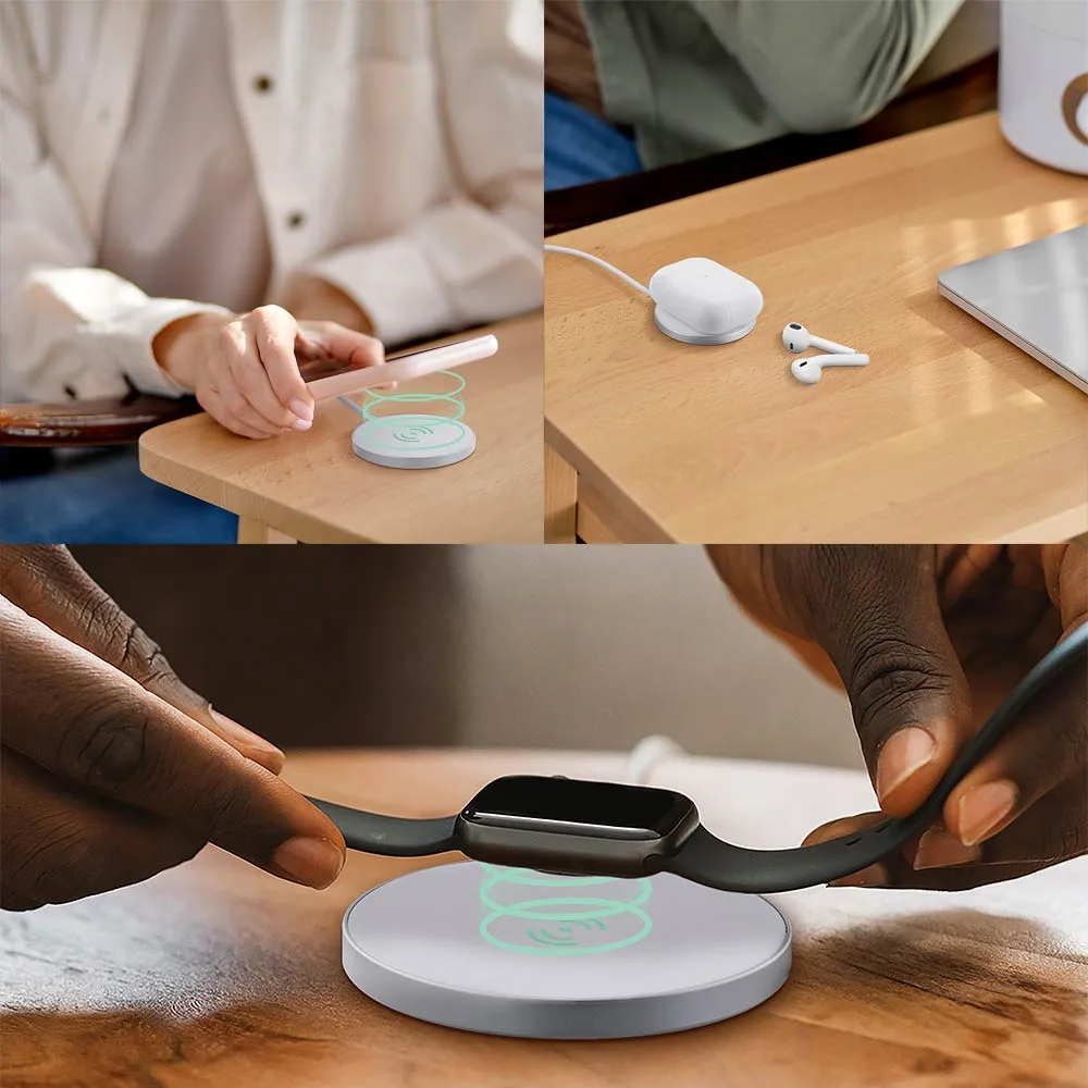 Chargeur à Induction T'nb sans fil 3 en 1 Blanc — vue 3