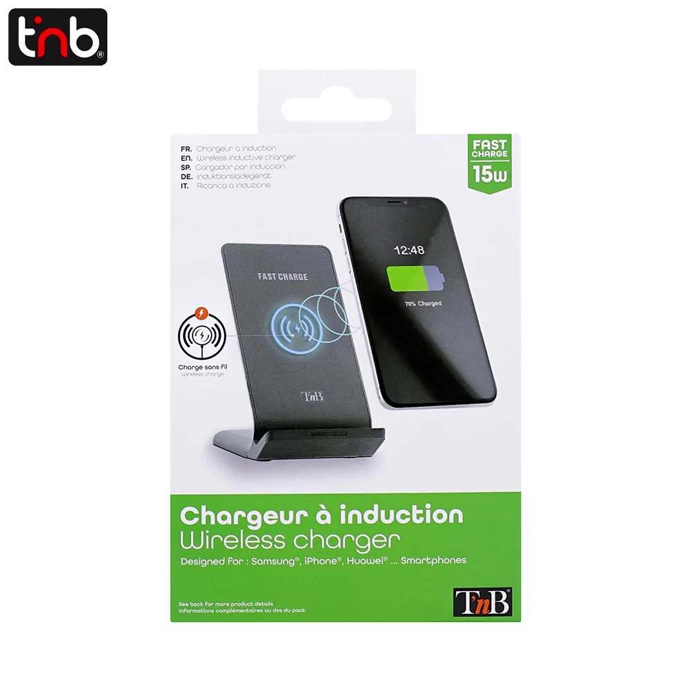 Station de Charge sans Fil T'nb 15W CHW15 Noir — vue 4